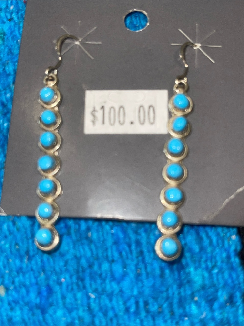 Turquoise Blue Bead Drop Earrings - Women's Jewelry